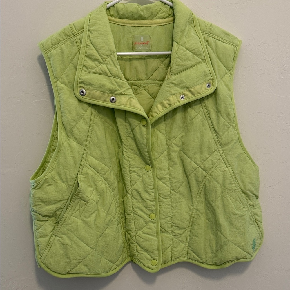 Free People Movement Quilted Sleeveless Vest - Light Green